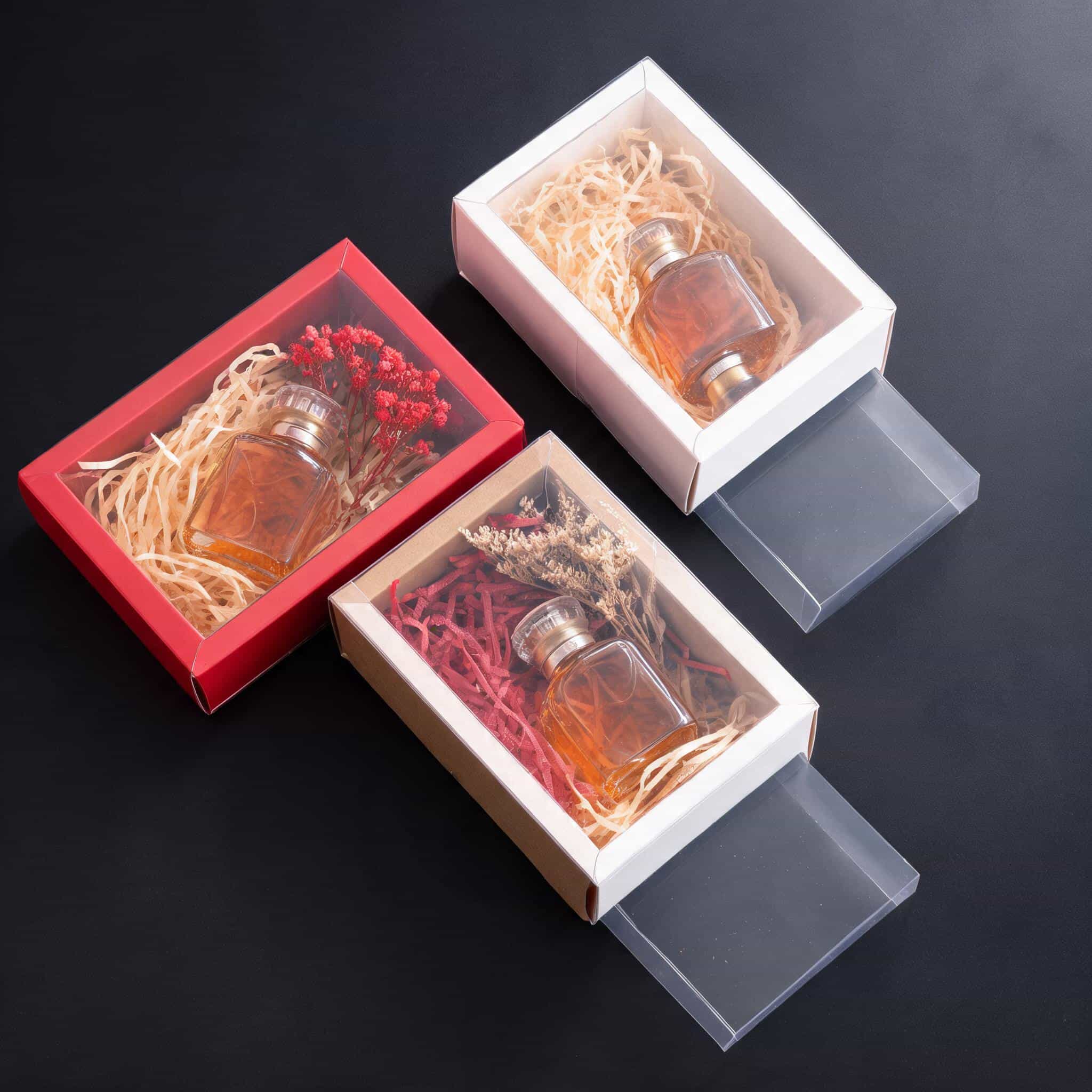 Foil-Stamped Drawer Box with PVC Window — Bookmark & Small Gift Packaging